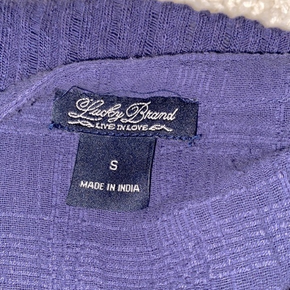 LUCKY Brand linen blend purple knit thermal top size small - Picture 4 of 8